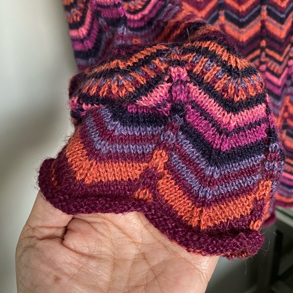 Multicolor Chevron Baby Alpaca Wool Sweater Sz M - Picture 5 of 7